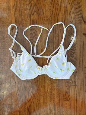 Kenny Flowers Watercolors Citrus Club Bikini Top with Yellow Lemon Print